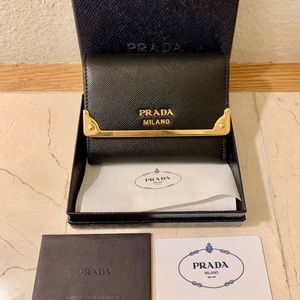 💯Authentic NWT Prada Tri-Fold Wallet